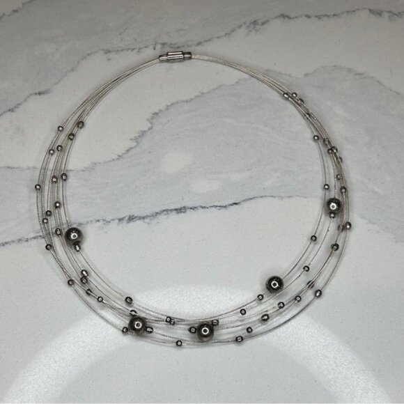 Orbit Mixed Metal Floating Ball Choker - Picture 4 of 9